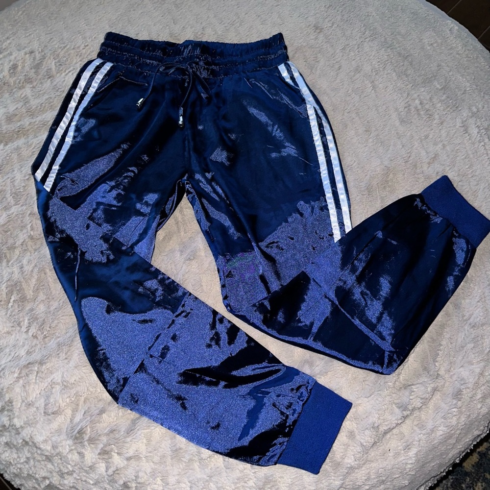 Girls Blue Satin Joggers 💙 size Medium